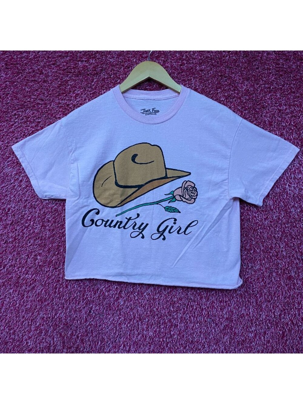 Junk Food Clothing Country Babe Cropped T-Shirt Small